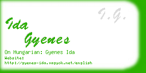 ida gyenes business card